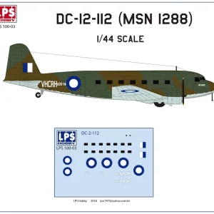 LPS Hobby LPM-100-03 Douglas DC-2 in RAAF Service Marque