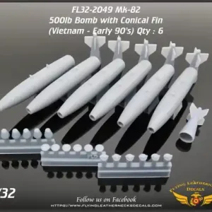 Retour Gratuit Flying Leathernecks 32-2049 Mk-82 500lb bomb with conical fins (from Vietnam War to Desert Storm) - 3D-Printed (6 pcs)