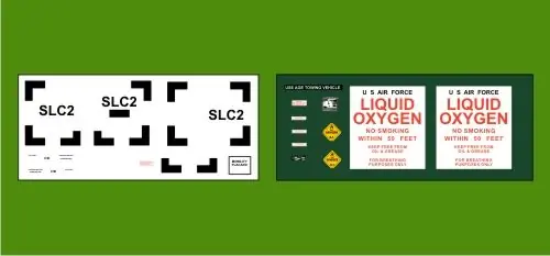 Aircraft In Miniature Ltd GED144013 Decals for the USAF Liquid Oxygen (LOX) Cart Kit Petit Prix