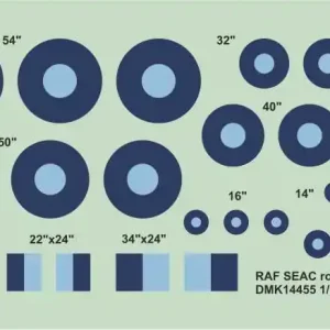 Mark I Decals DMK14455 SEAC Roundels 1942-1946 (2 sheets) Expédition Rapide
