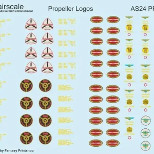 Airscale AS24PROP Propeller Blade Logos for Allied and Luftwaffe aircrafts Vente Flash
