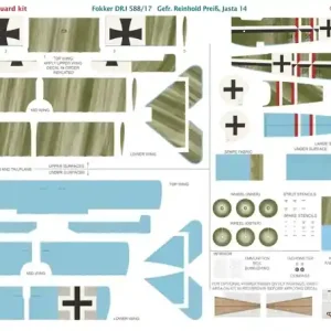 Aviattic ATT48073 Fokker DR.I 588/17- Gefreiter Reinhold Preiß, Jasta 14 (for Eduard kits) Réduction