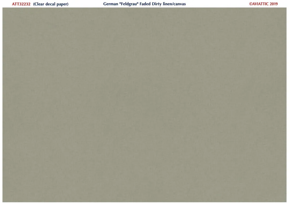 Aviattic ATT32232 German Feldgrau dirty, faded linen/canvas (clear decal paper) Prix Cassé