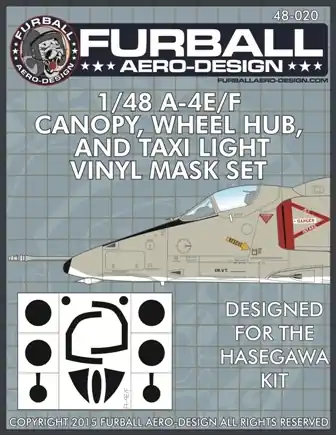 Furball Aero-Design FMS020 Douglas A-4 E/F Skyhawk - Canopy, Wheel Hub, & Taxi Light masks (designed to be used with Hasegawa kits) Super Prix