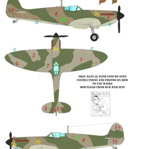 Marque TopNotch 24-M051 Supermarine Spitfire Mk.I to Mk.V - Pattern B camouflage pattern paint masks (for Airfix kits)