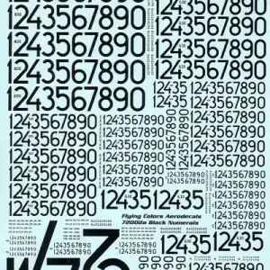 Flying Colors 72002A Modern black numerals as used by the Swedish Air Force since 1963 Prix Cassé