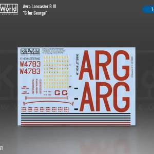 Kits World 132051 Avro Lancaster B.III (‘G for George‘) Promotion