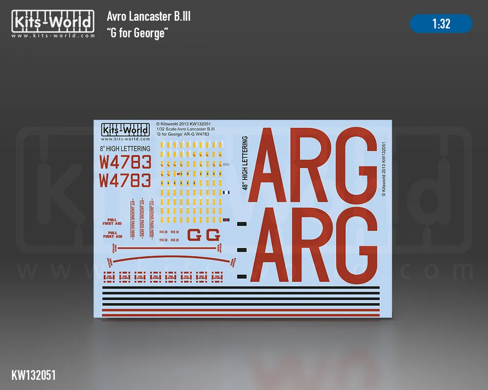 Kits World 132051 Avro Lancaster B.III (‘G for George‘) Promotion