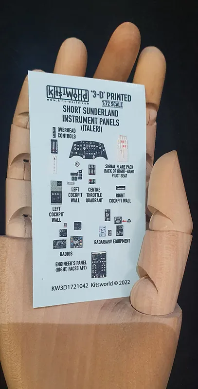 Kits World 3D1721042 Short Sunderland Mk.I 3D Full colour Instrument Panels (for Italeri 1302 kit) Retour Gratuit