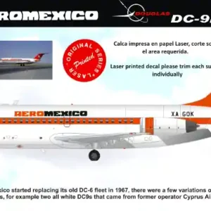 8aDecs 7909-428-144 Aeromexico DC-9-15 Albino Satisfait Ou Remboursé