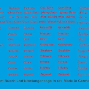 Achetez Aujourd'hui Peddinghaus-Decals 3938 Vehicle Names Wilhelm Busch And Nibelungensage In Red