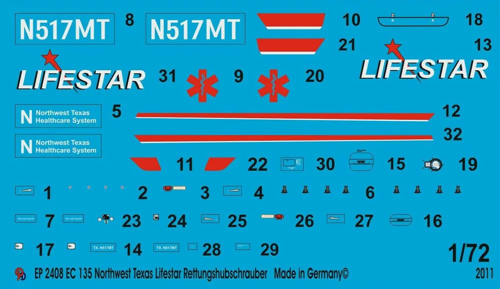 Vente Directe Peddinghaus-Decals 2408 EC 135 Northwest Texas Lifestar Rescue Helicopter