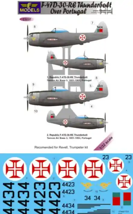 LF Models C3237 Republic P-47D-30-RE Thunderbolt over Portugal Offre Du Jour