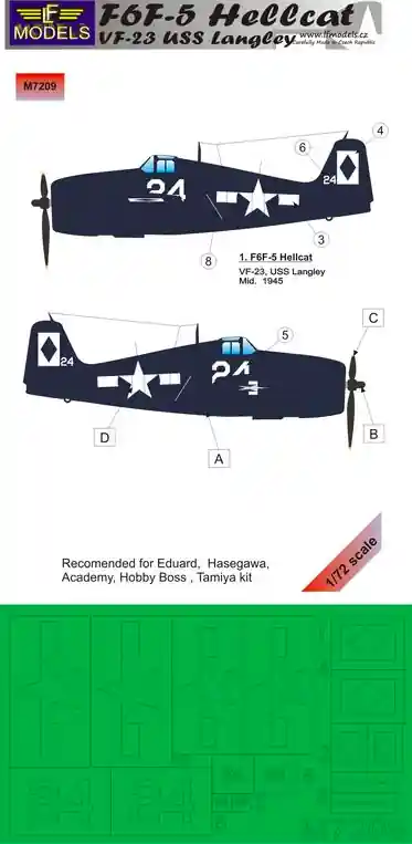 LF Models M7209 F6F-5 USS Langley Top Vente