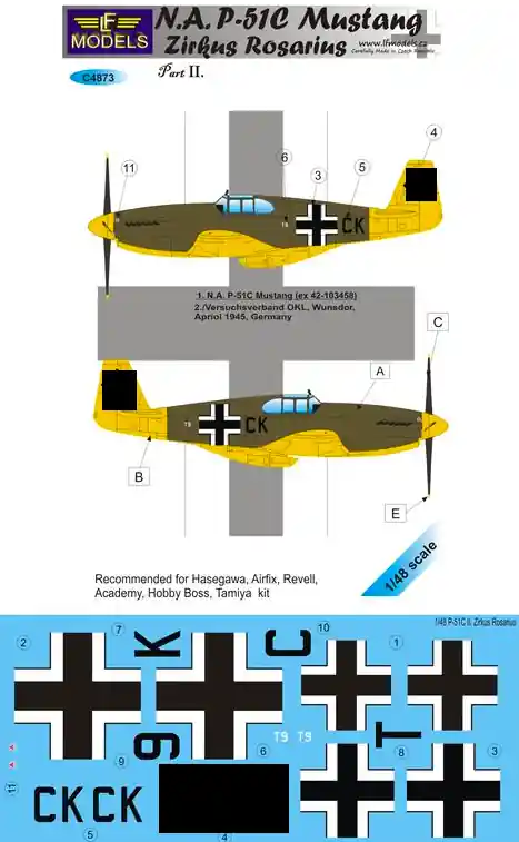 Pas Cher LF Models C4873 N.A. P-51C Mustang Zirkus Rosarius II. Part