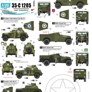 Star-Decals 35-C1205 British Armoured Cars 2. M3A1 White Scout Car and Humber LRC III in NW Europe. Affaire À Saisir